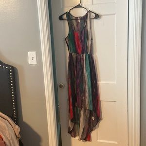 Small Multi colored mid dress with asymmetrical front